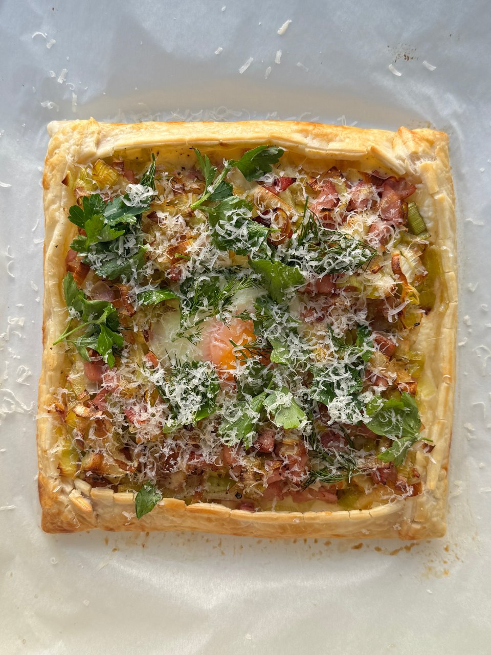 Bacon, Leek & Egg Tart